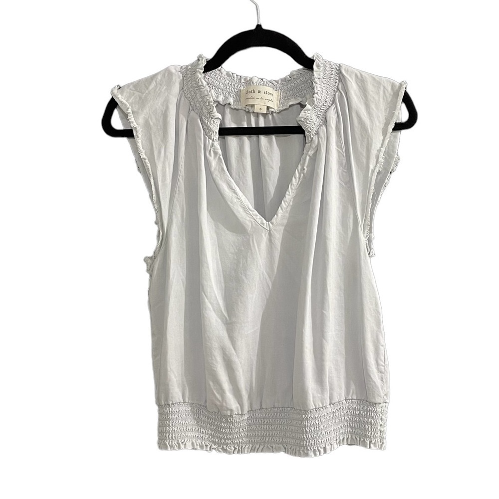 ANTHROPOLOGIE Cloth & Stone Sleeveless Popover Blouse Light Blue S